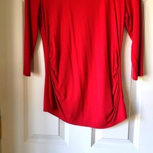 Red three quarter sleeve dressy top